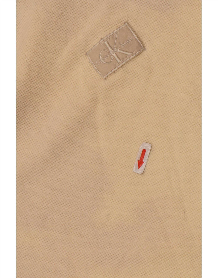 Calvin Klein Hombre Top Manga Larga XL Algodón Beige