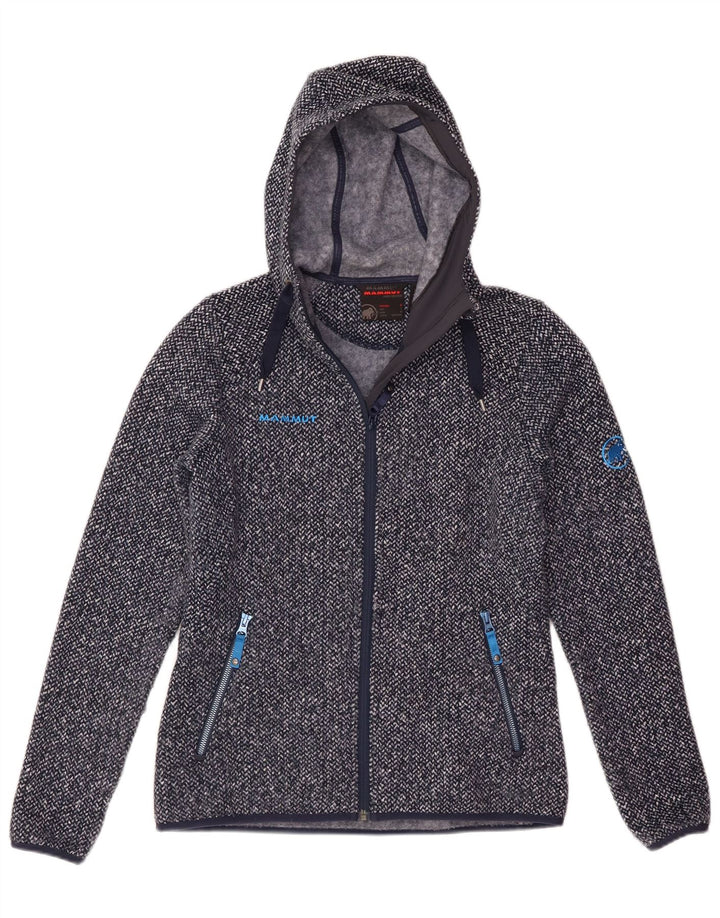 Mammut Mujer Zip Sudadera Con Capucha Suéter Pequeño Poliéster Moteado Azul