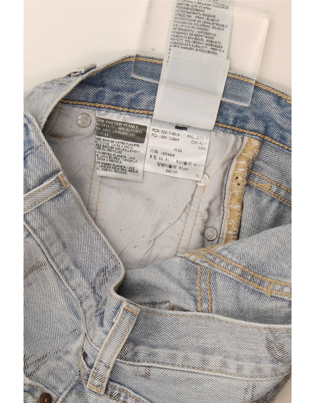 Levi's Mujer 501 Shorts De Mezclilla W26 Pequeño Algodón Azul