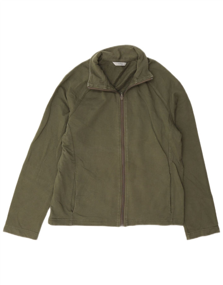 Marks & Spencer Chaqueta de chándal para mujer UK 12 Medium Khaki Cotton