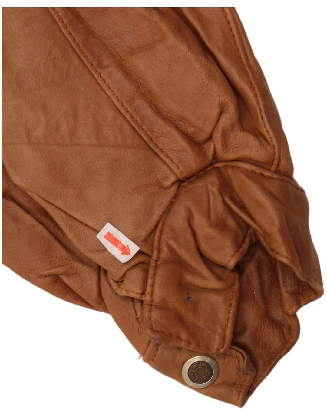 VINTAGE Chaqueta de cuero militar para hombre Reino Unido 44 2XL Cuero marrón