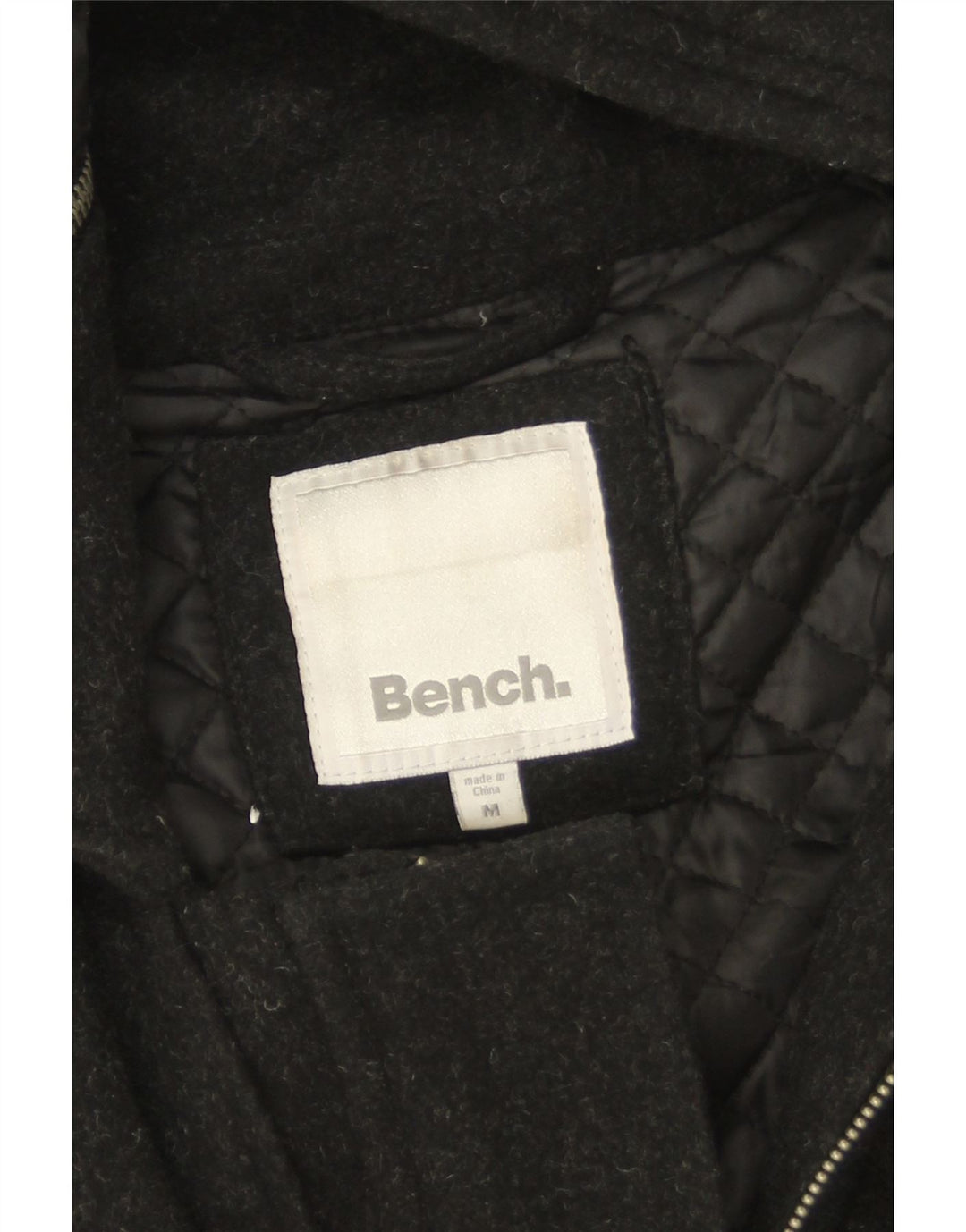 Abrigo con capucha para mujer Bench UK 40 Lana negra mediana