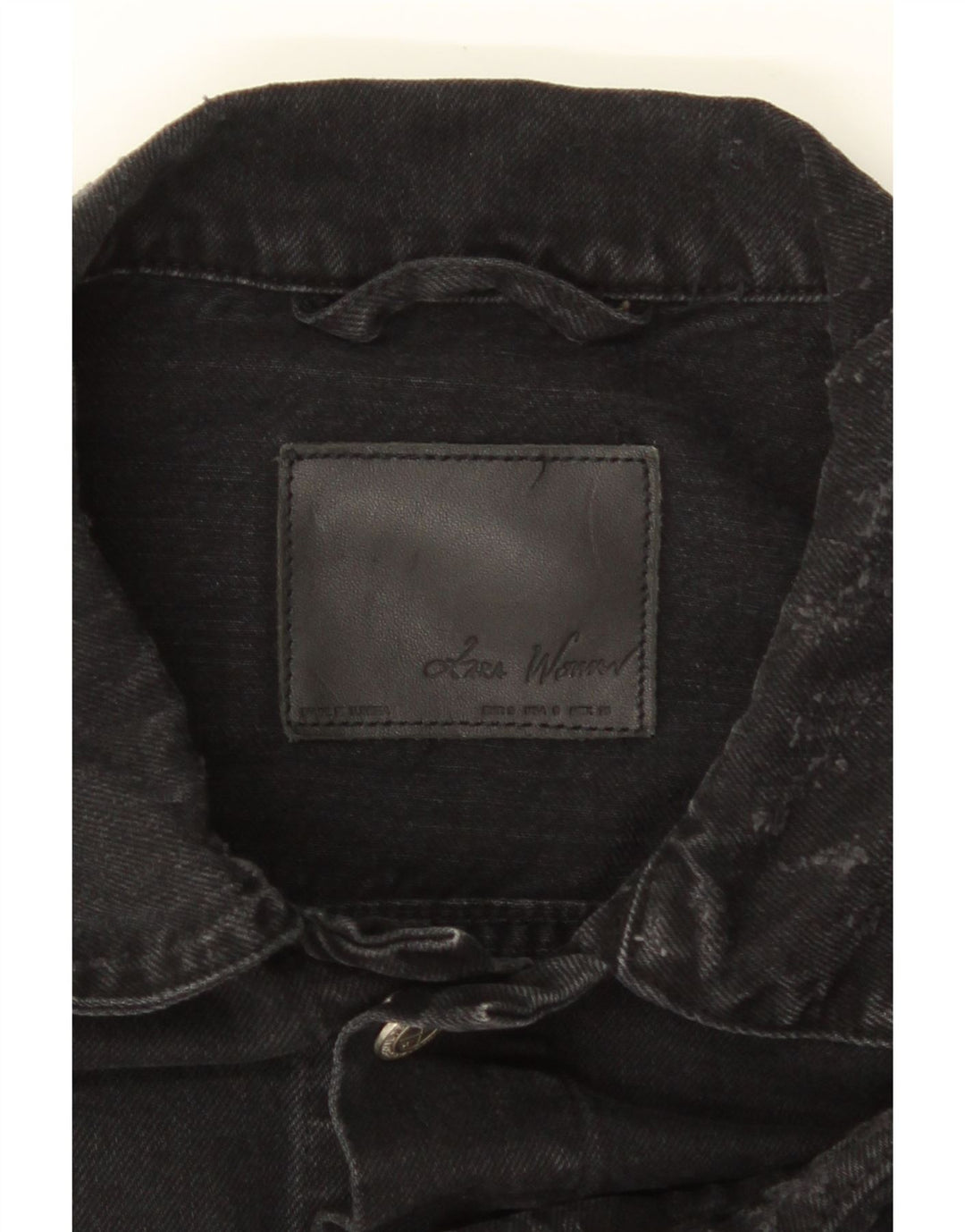ZARA Chaqueta vaquera desgastada para hombre UK 36 Small Algodón negro