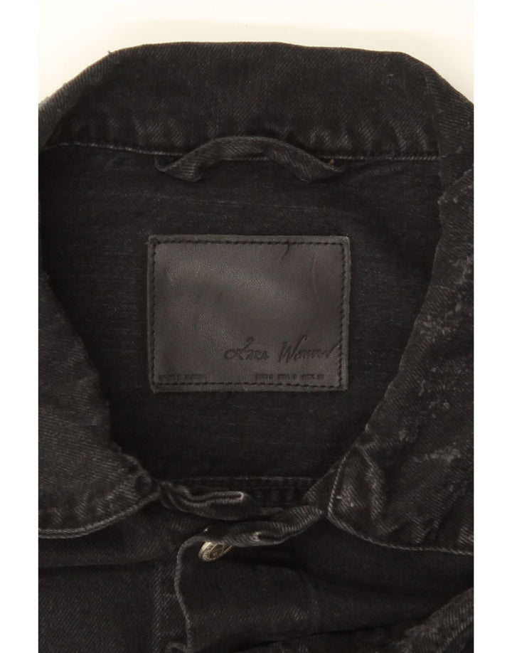 ZARA Chaqueta vaquera desgastada para hombre UK 36 Small Algodón negro