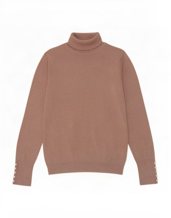 Zara Womens Roll Neck Jumper Sweater UK 14 Large Pink