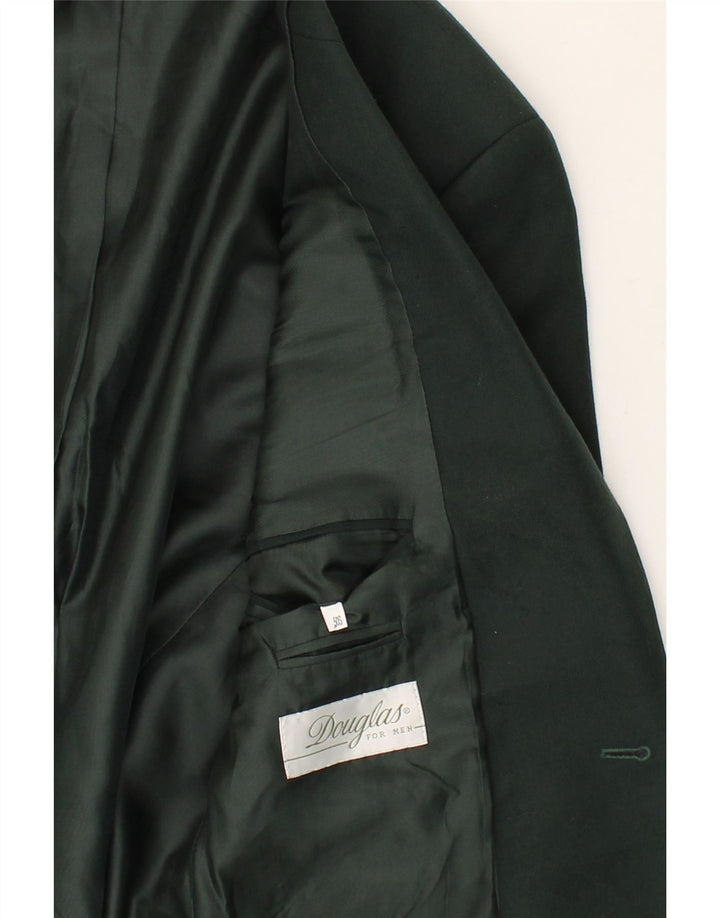 DOUGLAS Mens 2 Button Blazer Jacket IT 50 Large Green Wool Vintage Douglas and Second-Hand Douglas from Messina Hembry 