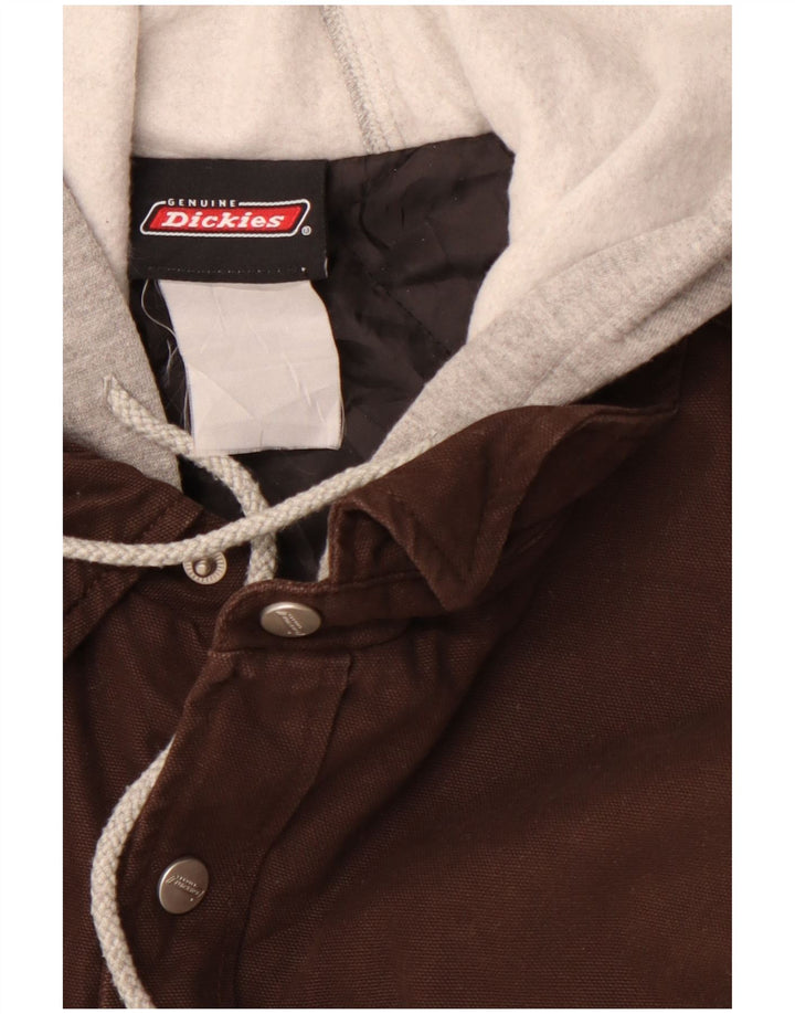 DICKIES Chaqueta bomber con capucha para hombre UK 36 Small Brown Colorblock