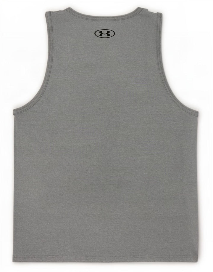 Under Armour Camiseta sin mangas con gráfico de algodón moteado en gris medio para hombre