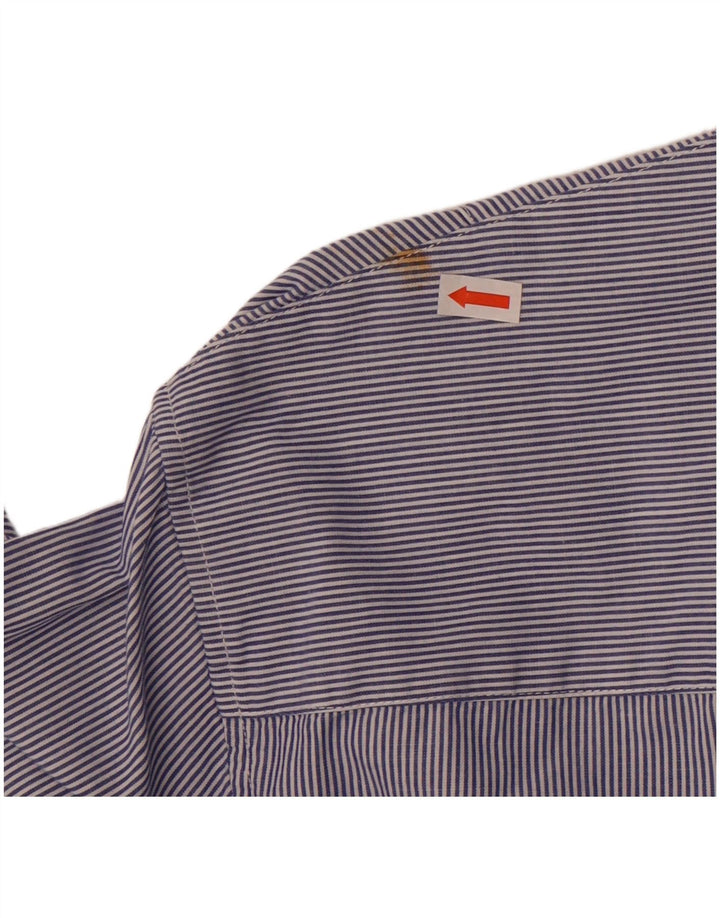 Armani Jeans Camisa ajustada para hombre 2XL Algodón azul a rayas