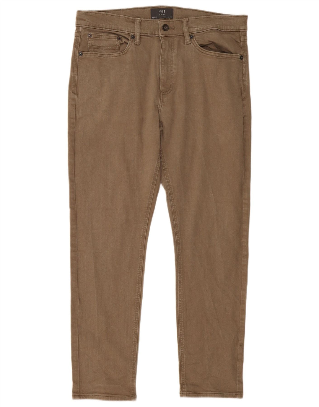 Marks & Spencer Jeans ajustados para hombre W34 L29 Algodón caqui