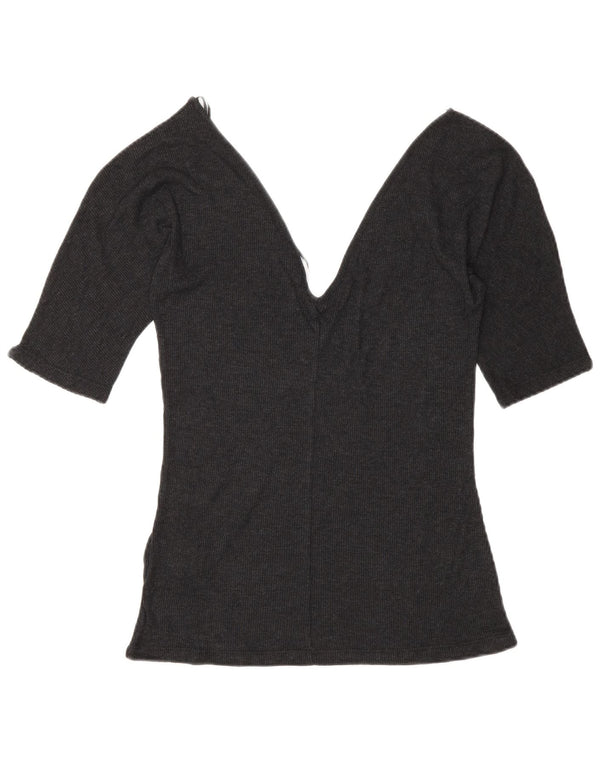Zara Mujer Blusa Top UK 42 Lyocell Gris Medio