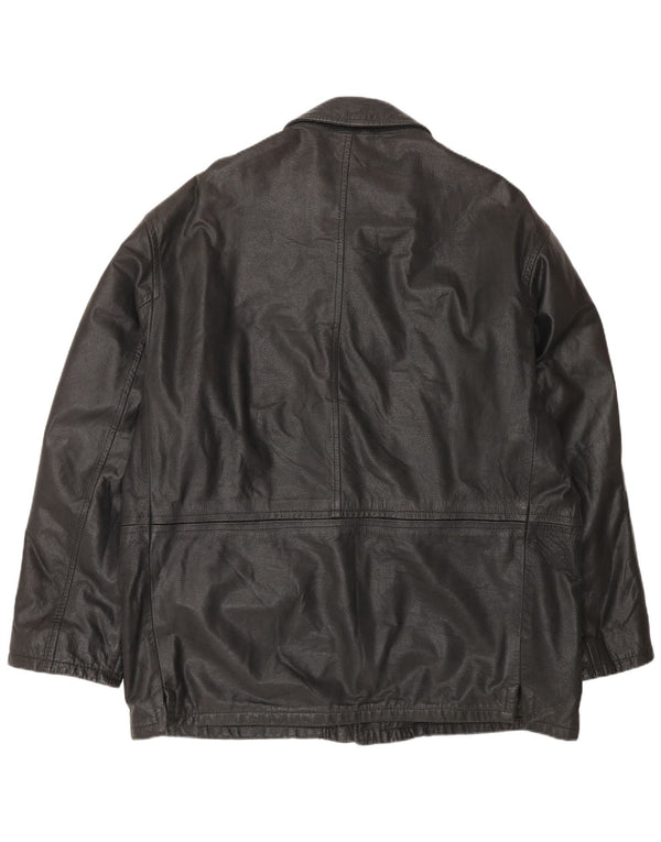 Conbipel Chaqueta de cuero para hombre IT 56 2XL Cuero negro