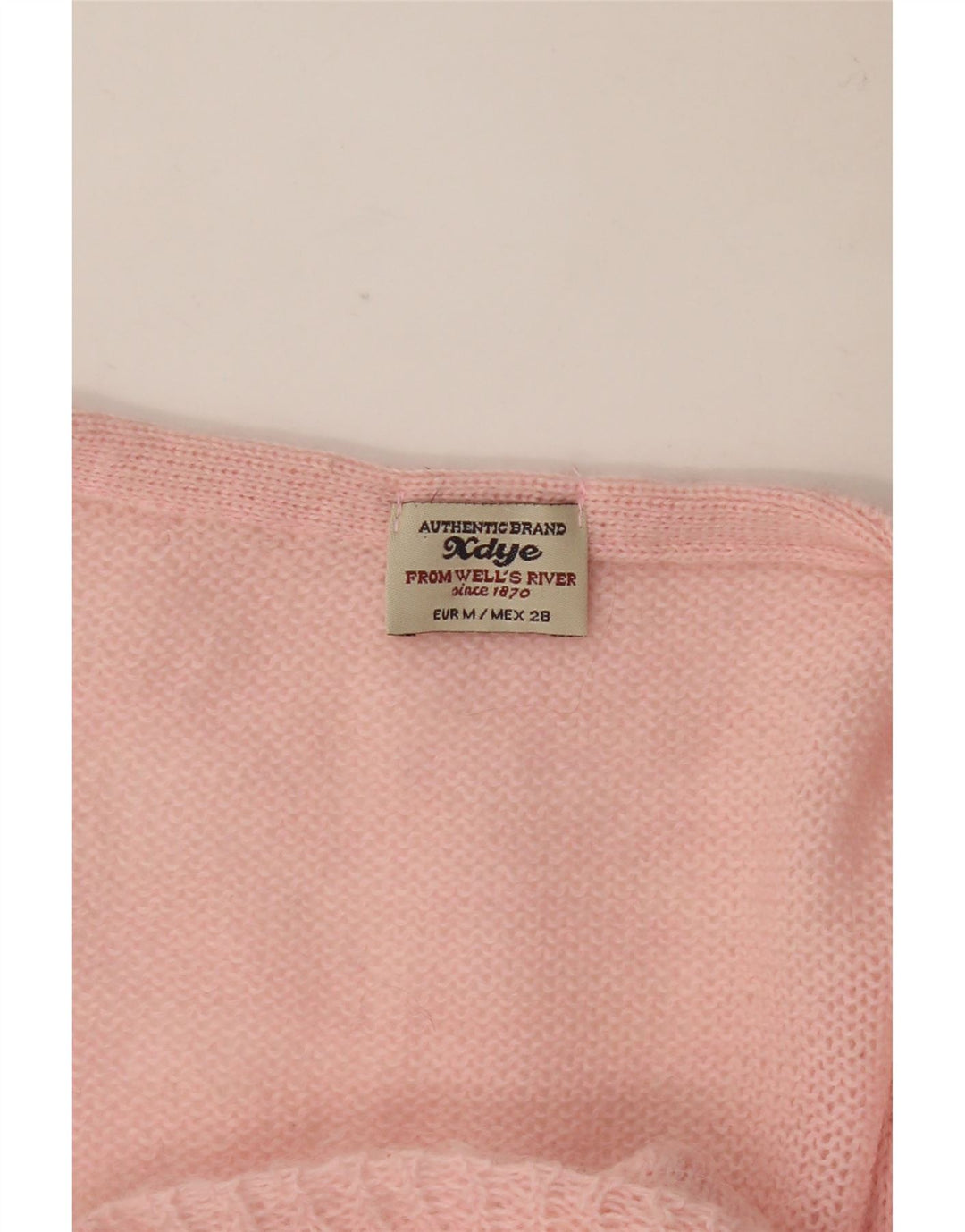 Vintage mujer V-cuello jumper suéter Reino Unido 12 rosa medio