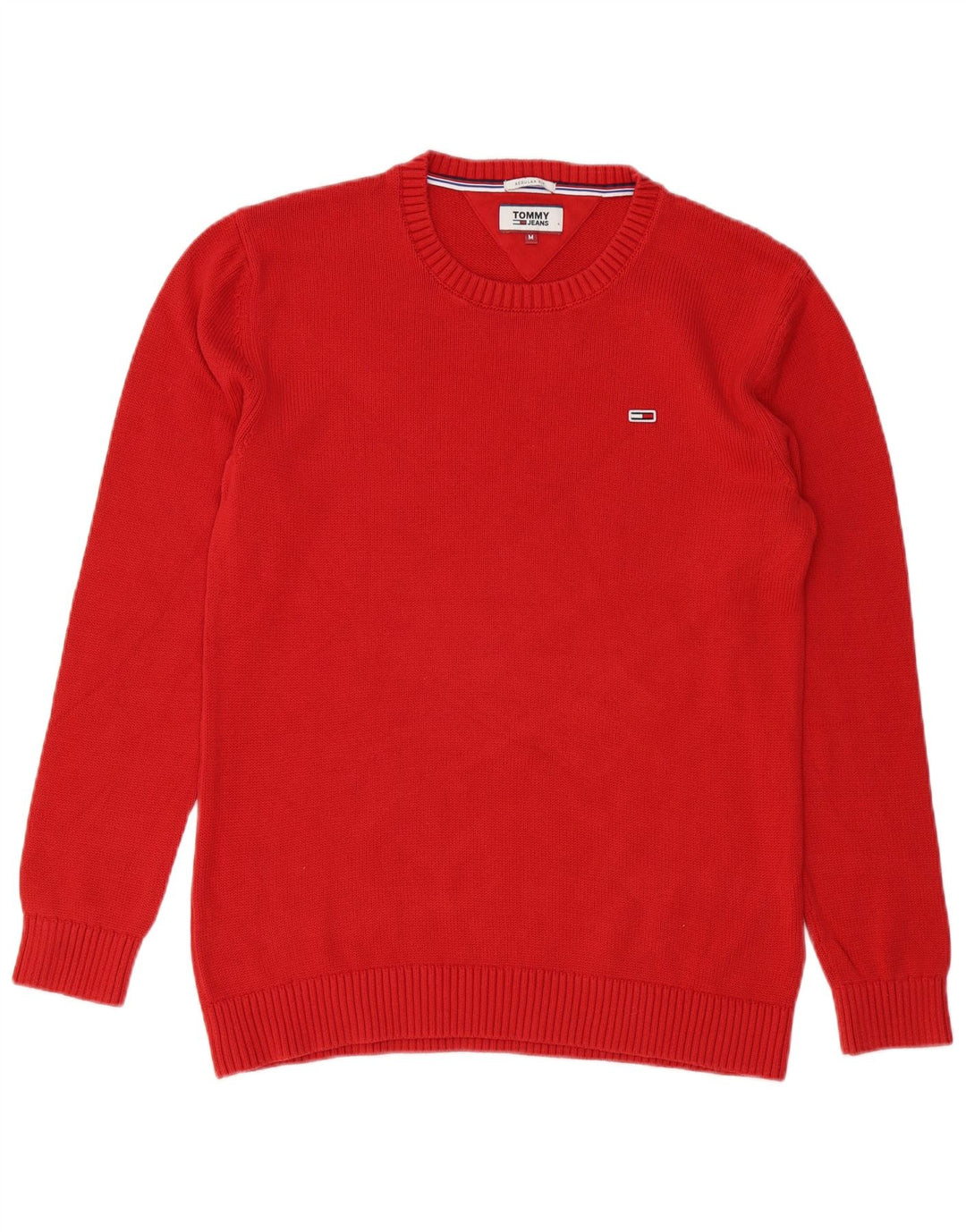 TOMMY HILFIGER Jersey Regular Fit con Cuello Redondo para Hombre Algodón Rojo Medio