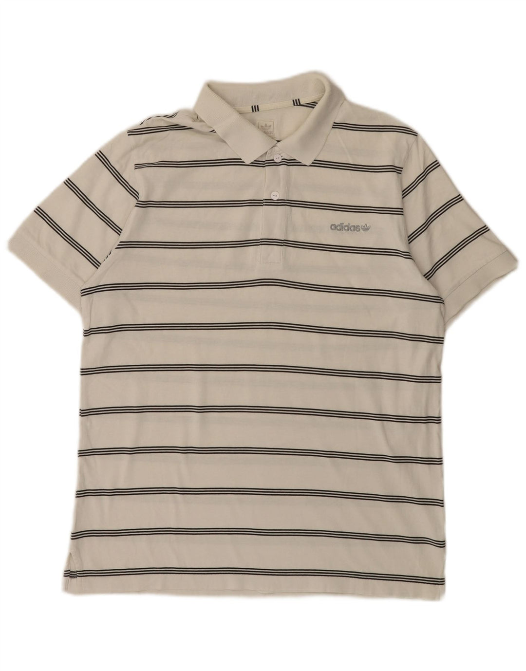 Polo Adidas Hombre Mediano Rayas Blancas