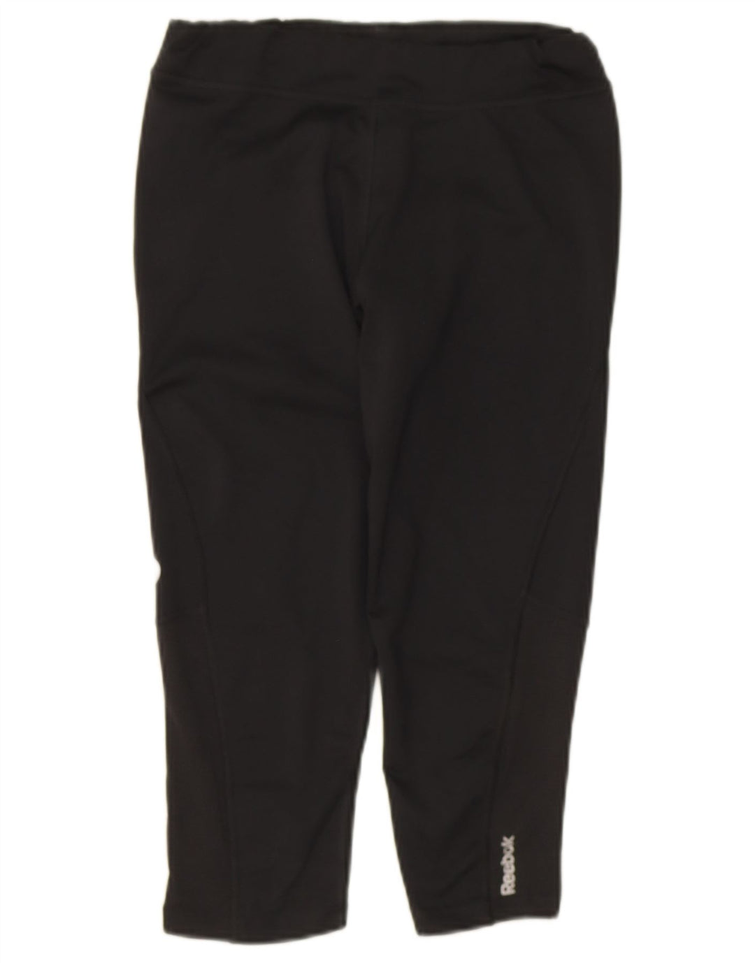 Reebok Leggings Capri para Mujer Reino Unido 8/10 Pequeño Poliéster Negro
