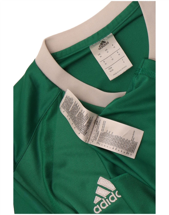 Adidas Mens Climalite Graphic Camiseta Top Poliéster a rayas verde medio