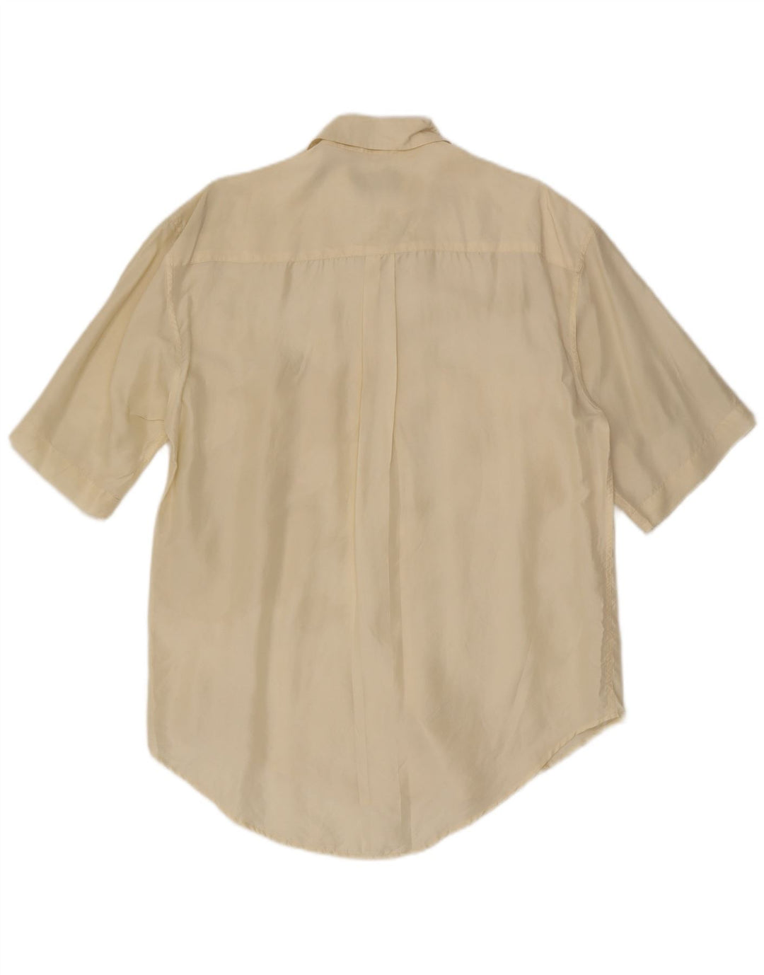 Camisa De Manga Corta Seventy Hombre Seda Blanca Mediana