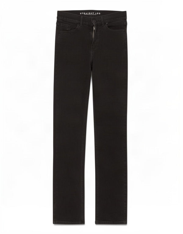 Marks & Spencer Vaqueros rectos para mujer UK 10 Small W28 L32 Algodón negro