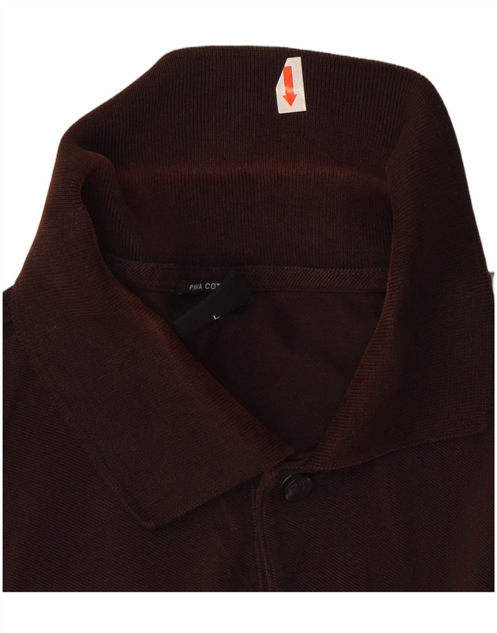 Hugo Boss Polo para hombre de algodón marrón grande