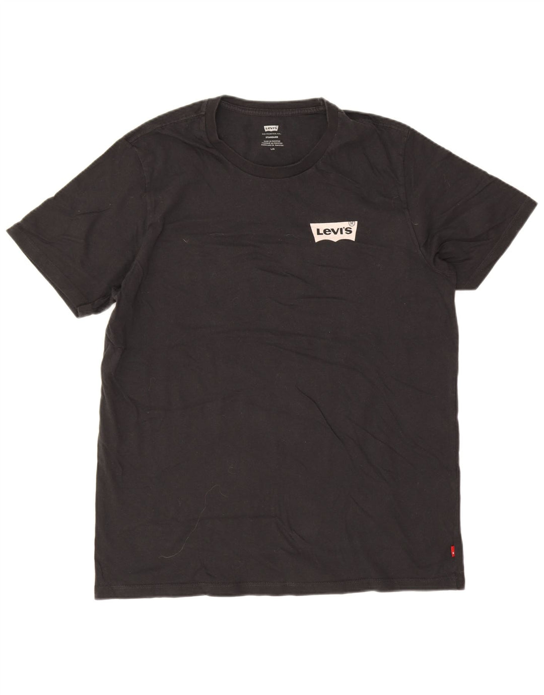 Levi's Camiseta estándar para hombre Top grande de algodón negro
