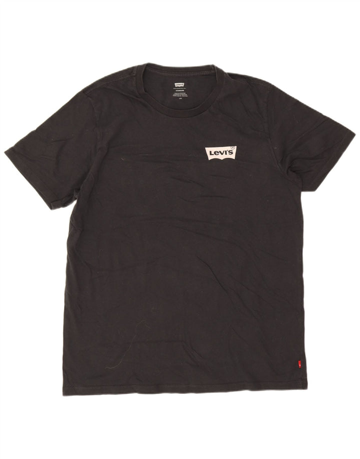 Levi's Camiseta estándar para hombre Top grande de algodón negro