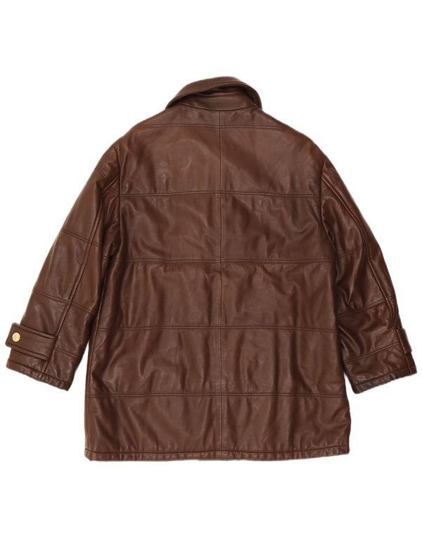 Chaqueta de cuero vintage para mujer IT 42 Marrón medio