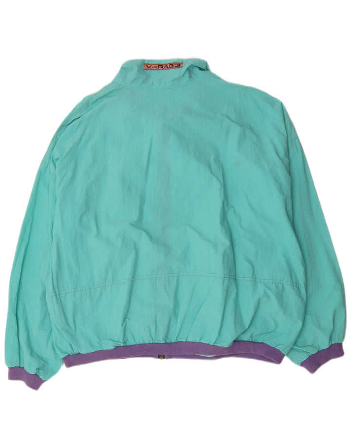 Vintage Hombre Chándal Top Chaqueta XL Poliamida Geométrica Azul