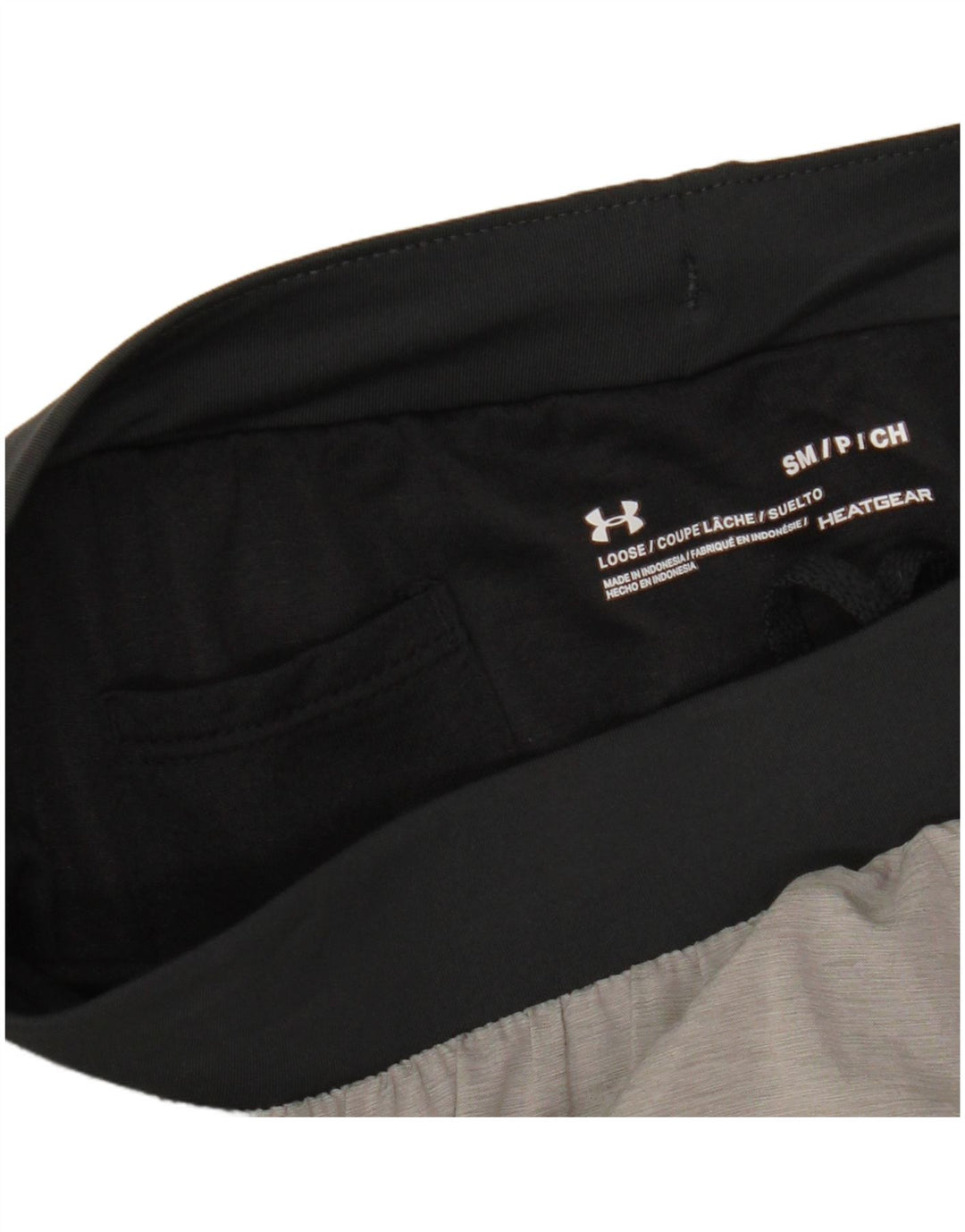 UNDER ARMOUR Pantalones cortos deportivos Heat Gear para hombre, bloques de color gris pequeño
