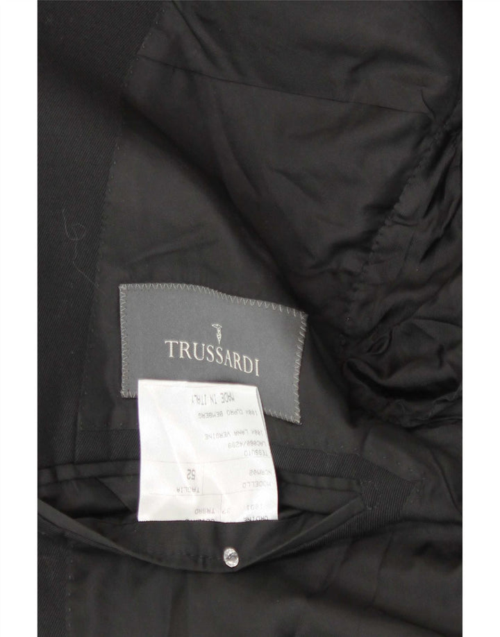 Trussardi Chaqueta tipo blazer de 2 botones para hombre IT 52 XL Lana negra