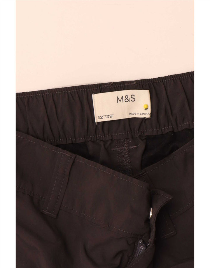 Marks & Spencer Pantalones cargo rectos para hombre W32 L29 Poliamida gris
