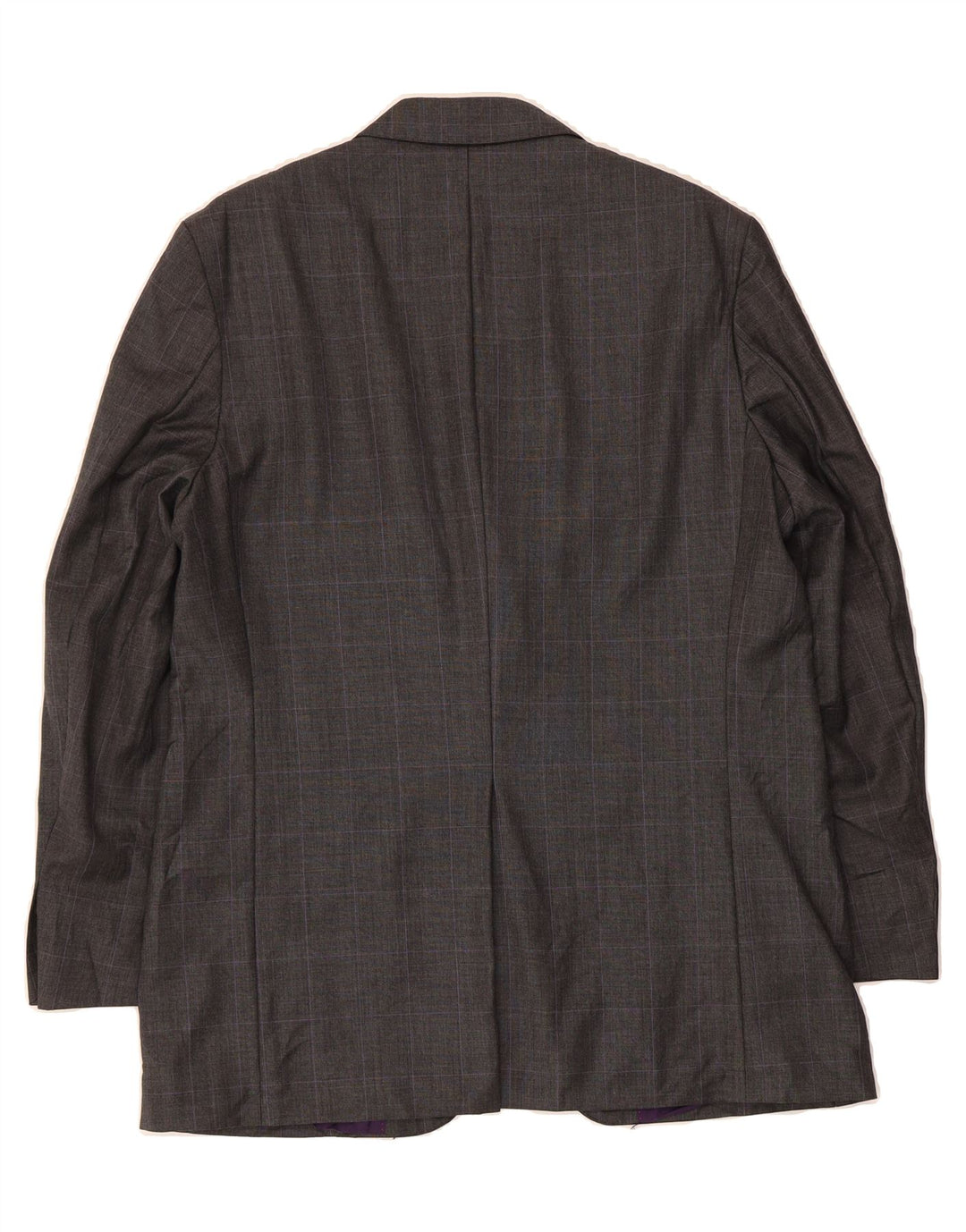 MARKS & SPENCER Mens 3 Button Blazer Jacket UK 42 XL Grey Check Wool Vintage Marks & Spencer and Second-Hand Marks & Spencer from Messina Hembry 