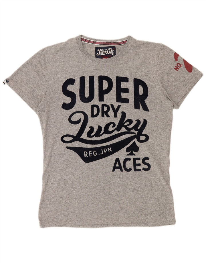 SUPERDRY Camiseta gráfica para hombre Top de algodón gris medio