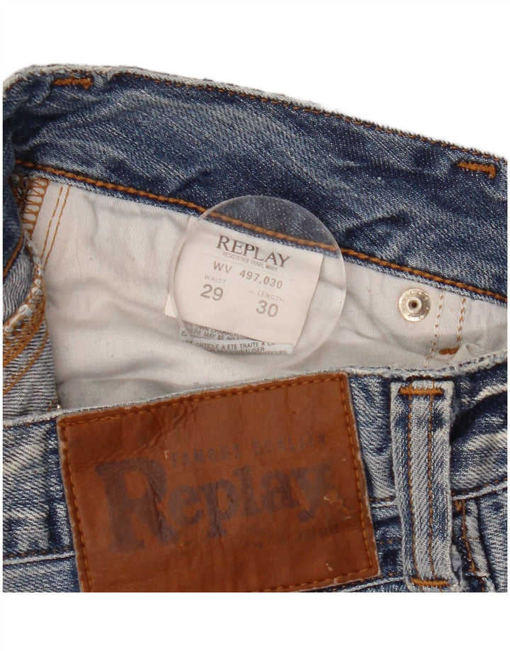 Vaqueros Replay Mujer Rectos W29 L30 Algodón Azul