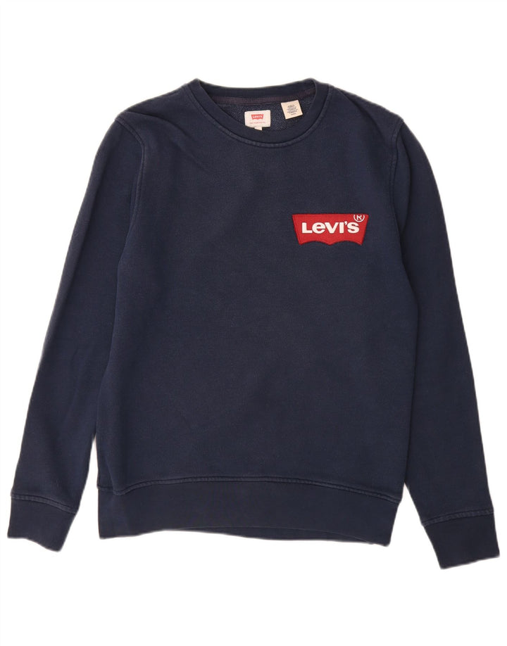 LEVI'S Hombre Sudadera Jumper Small Azul Marino Algodón