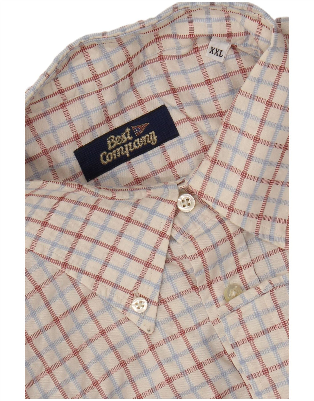 BEST COMPANY Camisa para hombre 2XL Cuadros blancos
