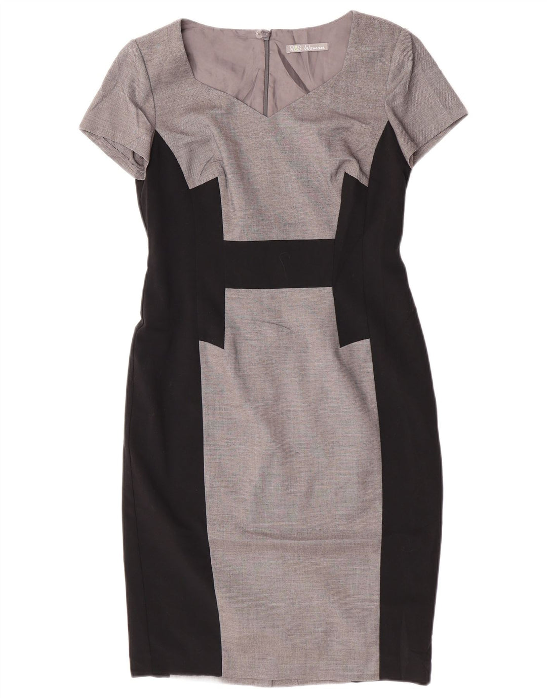 Marks & Spencer Vestido tubo para mujer UK 40 Pequeño Gris Colorblock Poliéster