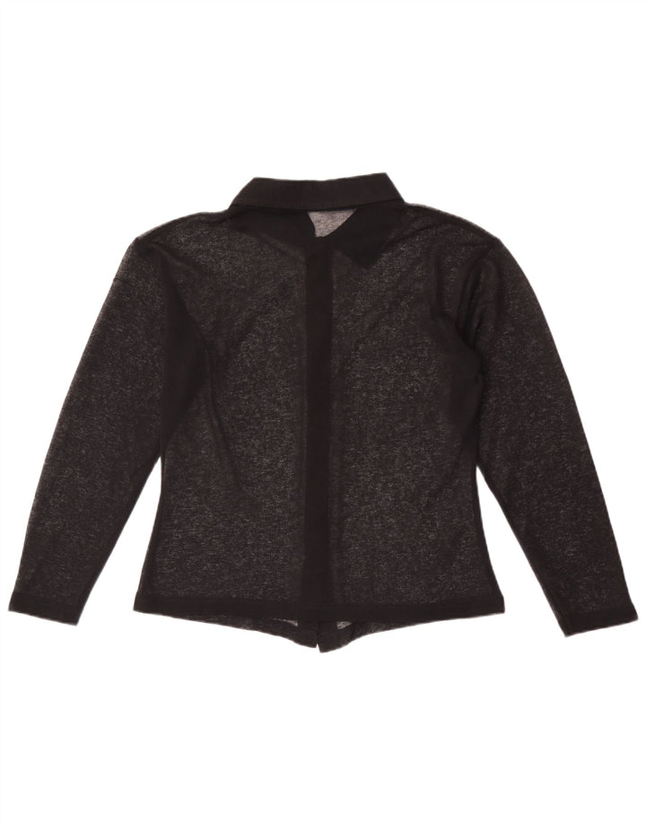Vintage mujer ver a través de camisa blusa Reino Unido 12 medio negro