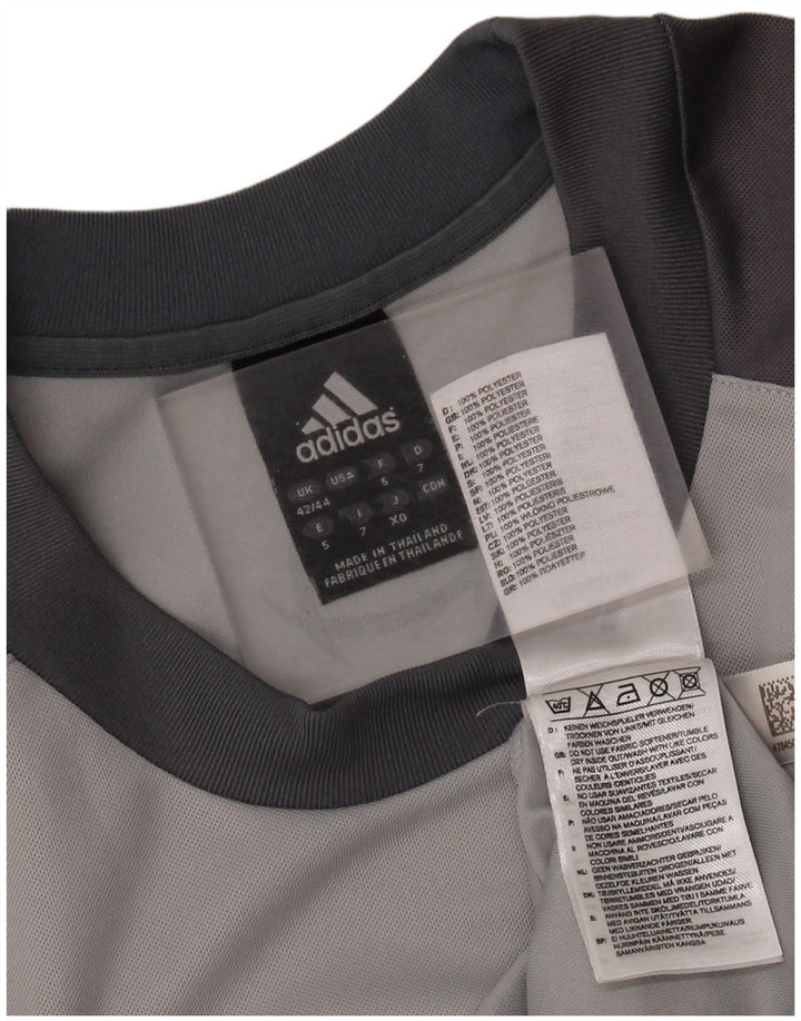 ADIDAS Camiseta gráfica Climalite para hombre Reino Unido 42/44 Grande Gris Colorblock