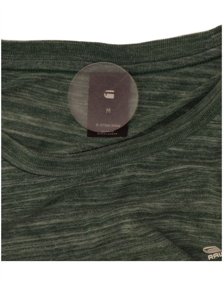 G-STAR Hombre Camiseta Top Poliéster A Rayas Verde Medio