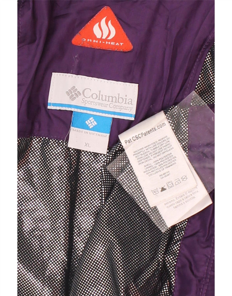 COLUMBIA Womens Omni-Heat Padded Jacket UK 18 XL Purple Polyester Vintage Columbia and Second-Hand Columbia from Messina Hembry 
