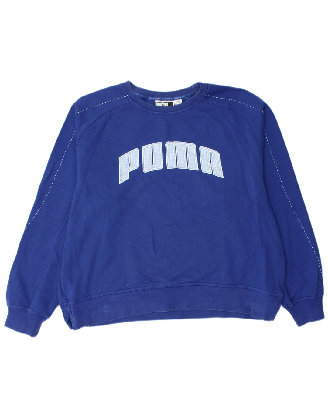 PUMA Sudadera extragrande con estampado gráfico para mujer UK 14 Algodón azul medio