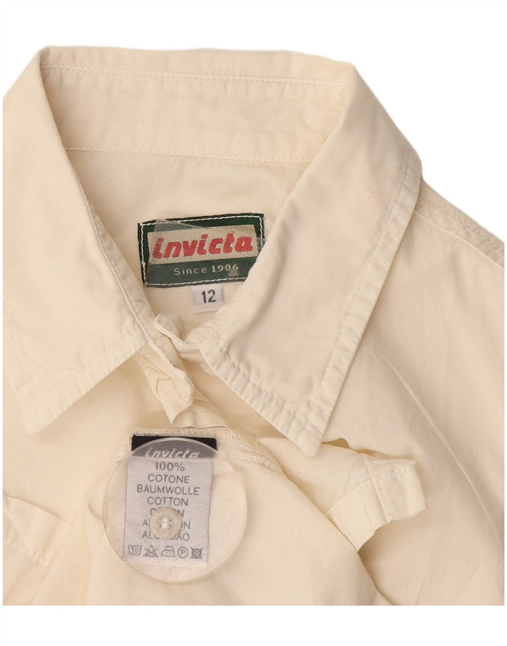 Camisa sin mangas para mujer Invicta UK 12 Medium White Cotton
