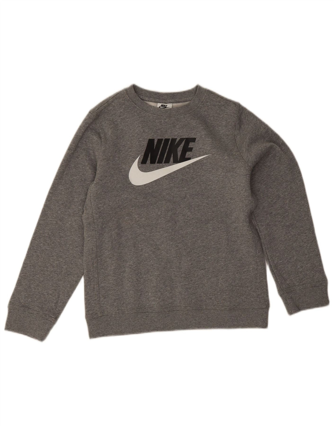 Nike - Sudadera gráfica para niño (10-11 años, algodón moteado), color gris medio