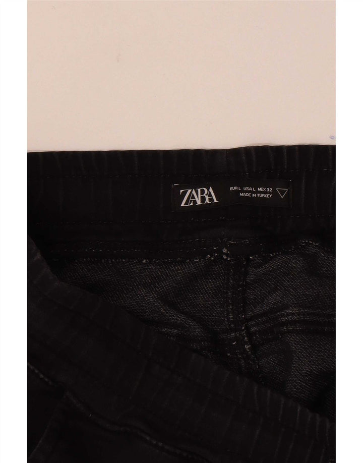 Zara Hombre Pantalones Cortos Casuales Grande W34 Negro