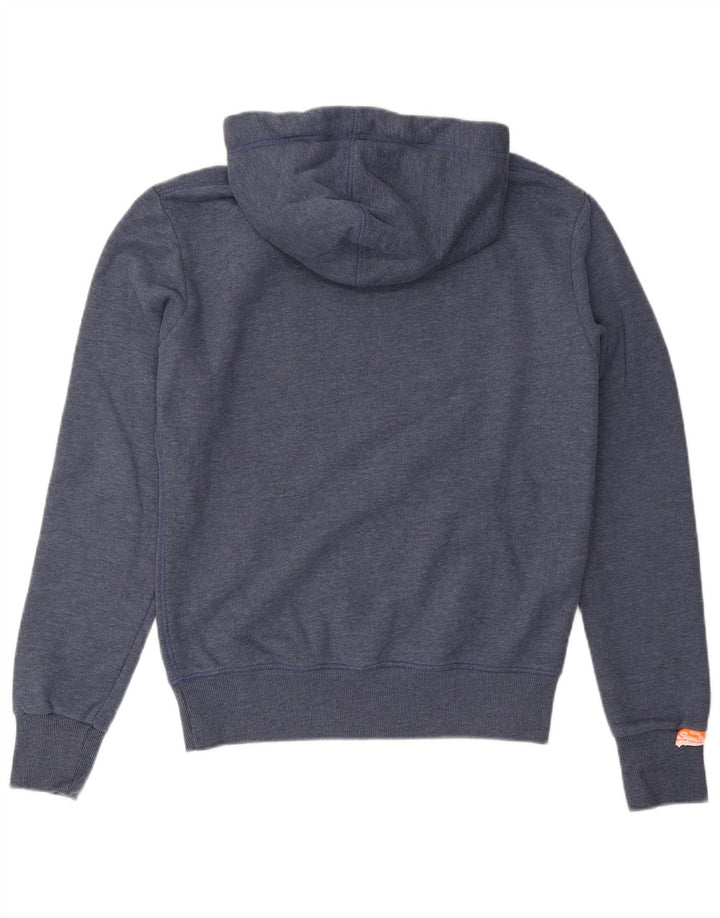 Superdry Jersey con capucha gráfica de algodón azul medio
