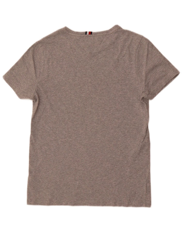 Tommy Hilfiger Camiseta gráfica para hombre Top pequeño de algodón moteado gris
