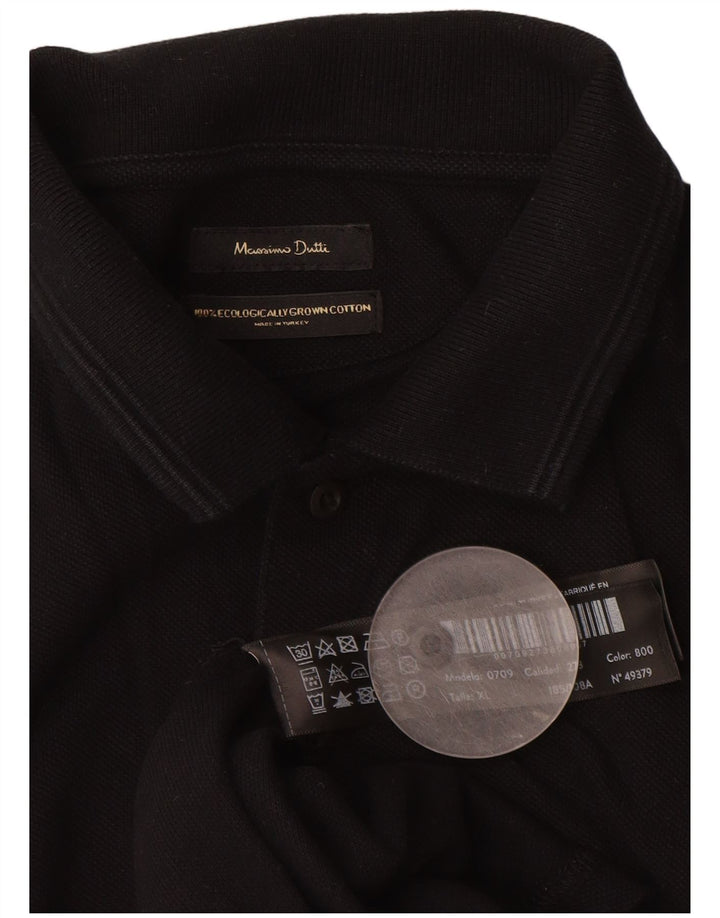 Polo Massimo Dutti Hombre XL Negro Algodón