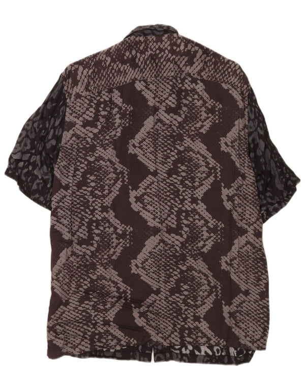 Camisa All Saints Hombre Manga Corta Azul Marino Medio Estampado Animal