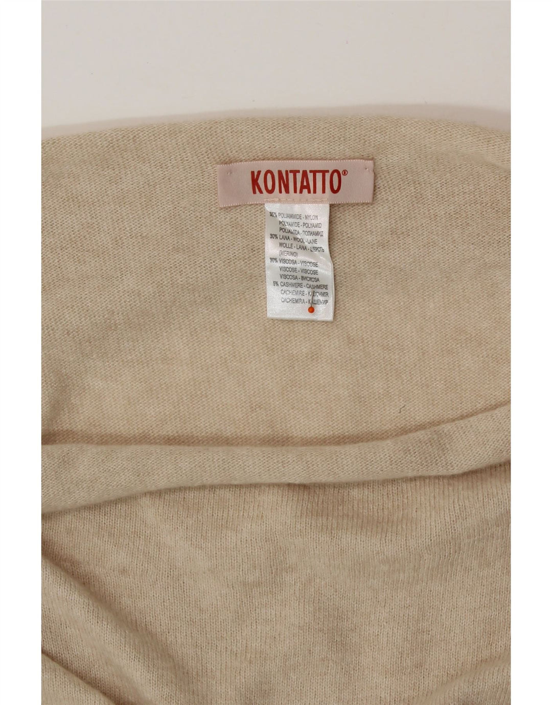 KONTATTO Vestido largo tipo jersey con cuello vuelto para mujer Reino Unido 44 Poliamida beige medio